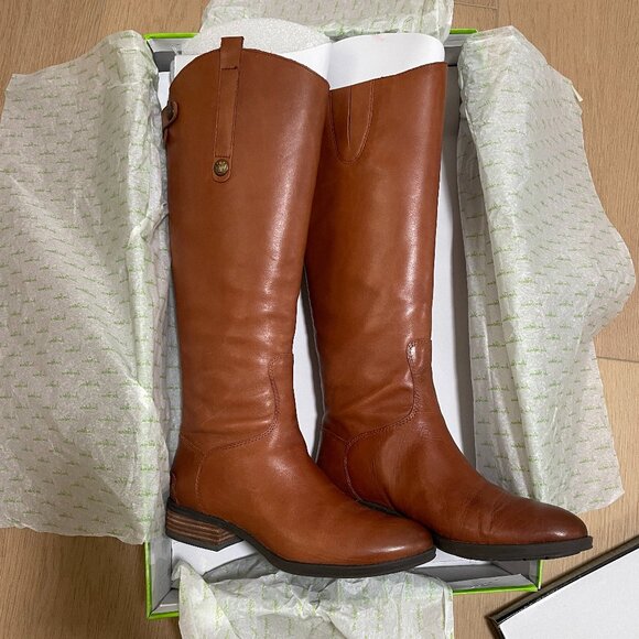 Sam Edelman Women's Penny Leather Riding Boots 7M - Picture 1 of 4